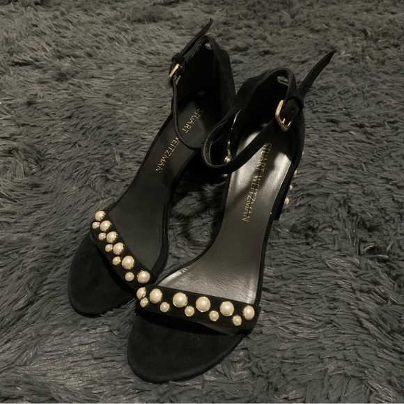 ▪️ Stuart Weitzman “More Pearl” Suede Block Heels - Picture 3 of 7